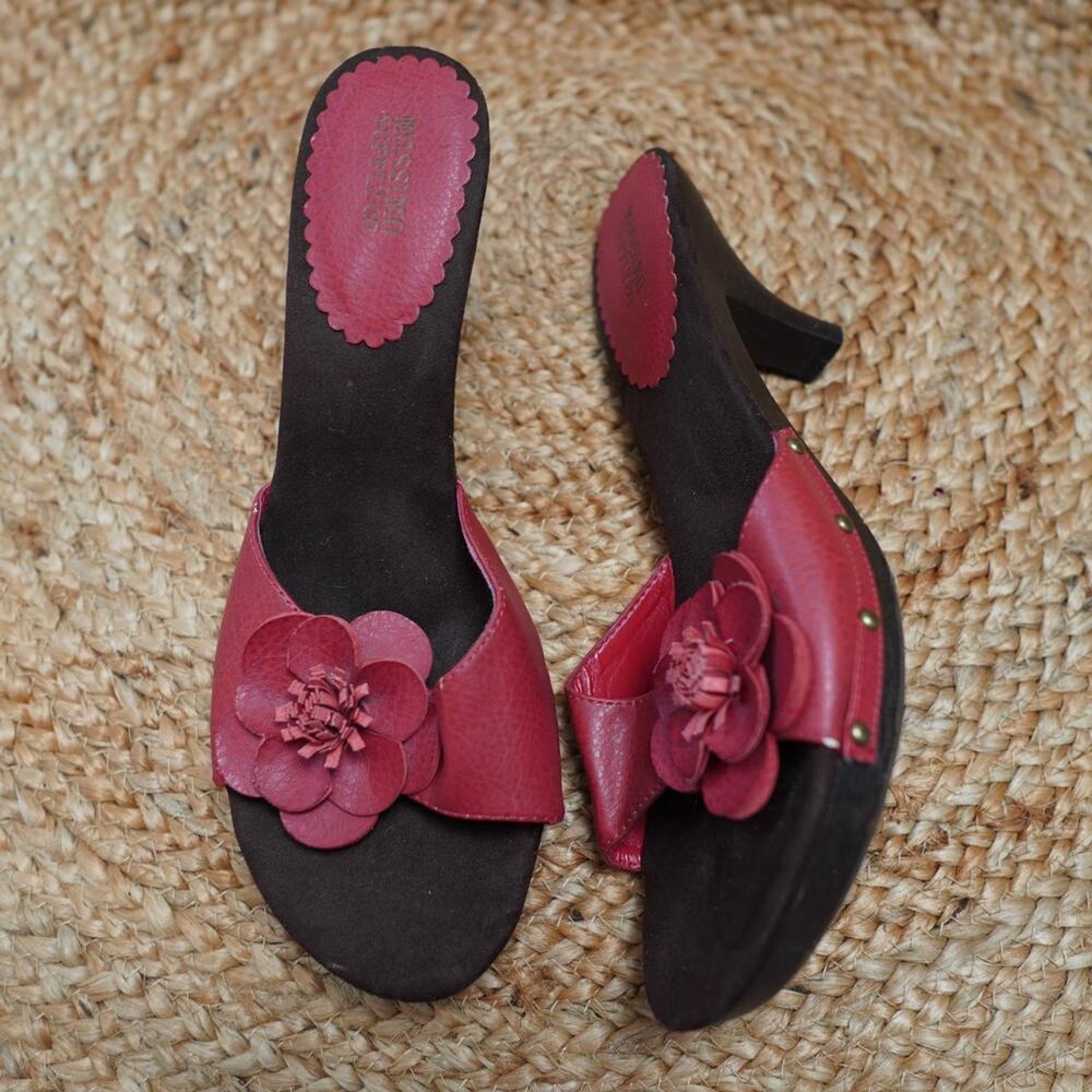 Mossimo Red Floral Mule Heels Y2K Size 11